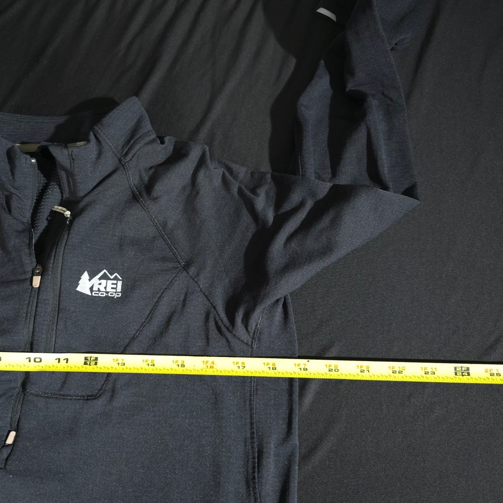 REI Co-op Pullover Womens Medium Black Quarter Zip Thumbhole Active Hiking Top - Picture 4 of 10
